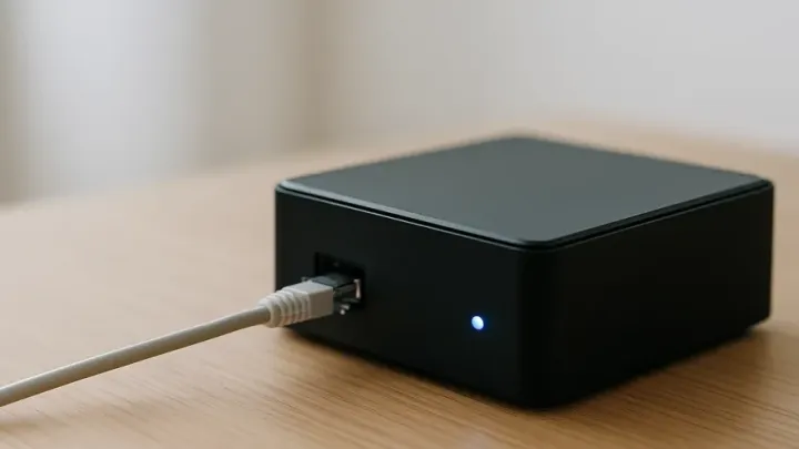 Mini-PC compact servant de serveur domotique sur un bureau